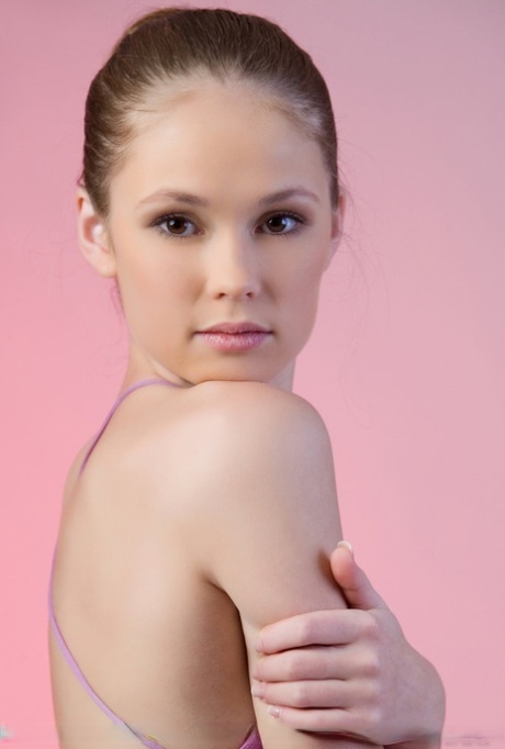 Young Euro cutie Caesaria A revealing tiny breasts and teen bush