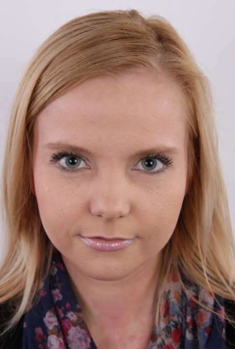 Blonde teen Lucie sports a pierced nipple while making her nude debut
