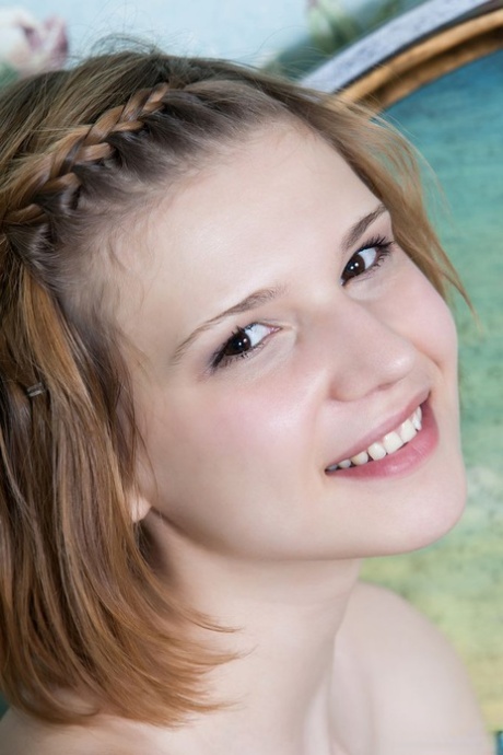 Sweet young Mariam bends over to display her hairy beaver and tight little ass