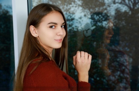 Fabulous teen Valencia shows her great natural boobs and tight holes
