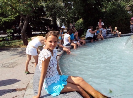 Petite amateur Katya models non nude during a homemade vacation tape