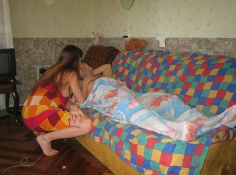 Horny young girl wakes up her boyfriend for an urgent fuck