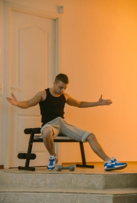 Athletic teen Sheri Vi and her man friend fuck during the course of a workout