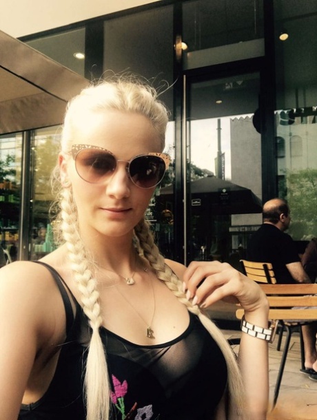 Blonde girl from Czechoslovakia Zdenka takes non nude self shots