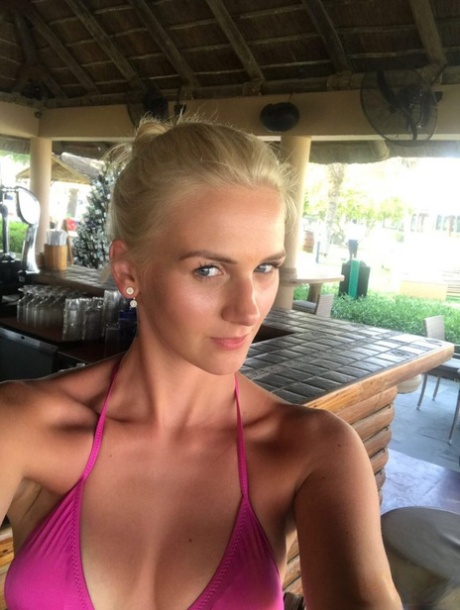 Blonde girl from Czechoslovakia Zdenka takes non nude self shots