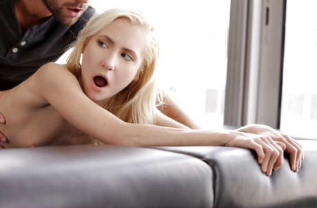 Just turned 18 French girl Odette Delacroix giving her first blowjob