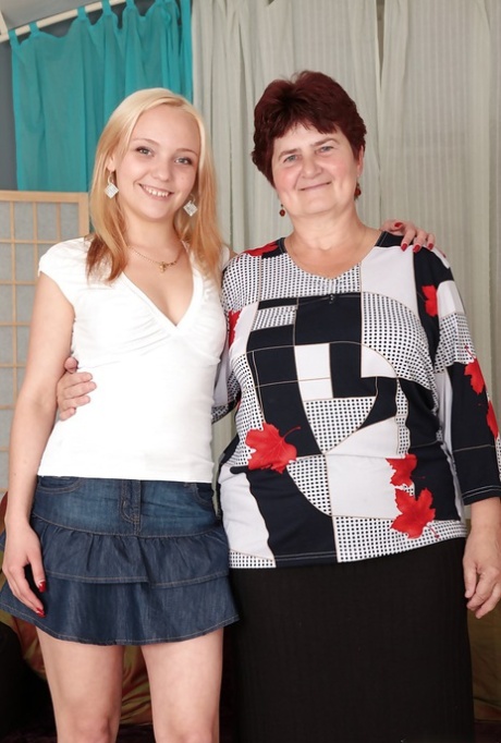 Rammish granny has a lesbian sex with her dainty teenage friend