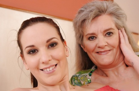 Salty teenage lesbian has some pussy licking fun with a filthy granny