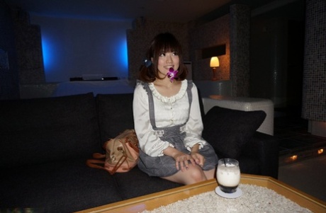 Japanese virgin Tomoka Sakurai undresses and poses in her sexy lingerie