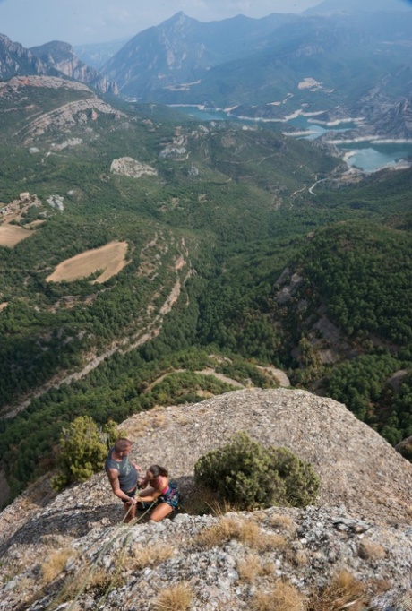 European pornstar with tiny tits Julia Roca gets banged on a mountaintop
