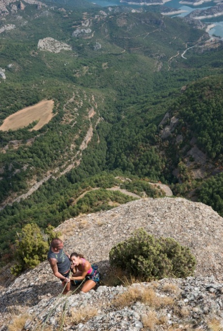 European pornstar with tiny tits Julia Roca gets banged on a mountaintop