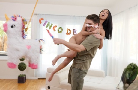 Slender teen Jada Doll gets her vagina stuffed for Mexican celebration day