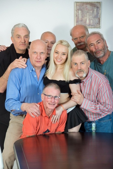Seven old men having an incredible gangbang with sexy teen Lolita Taylor