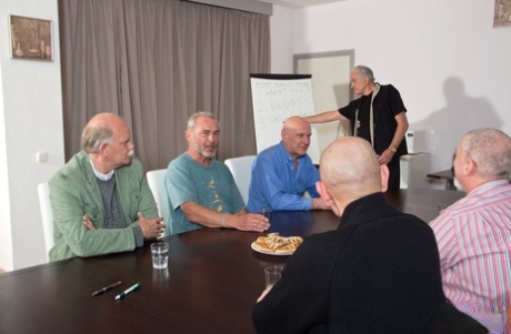 Seven old men having an incredible gangbang with sexy teen Lolita Taylor