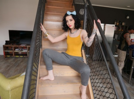 Slutty chick Charlotte Sartre shows her butt and gets ass fucked hard