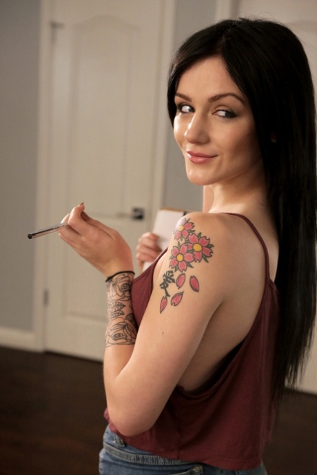 Sexy slim teen Rosalyn Sphinx seduces her boss & gets a good fucking