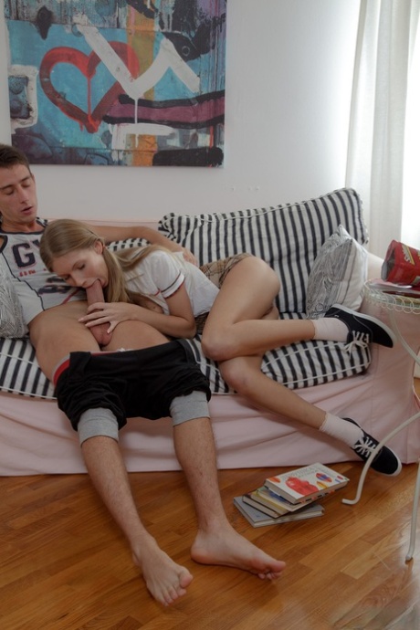 Amateur teen with a petite body Anjelica gets her holes fucked hard