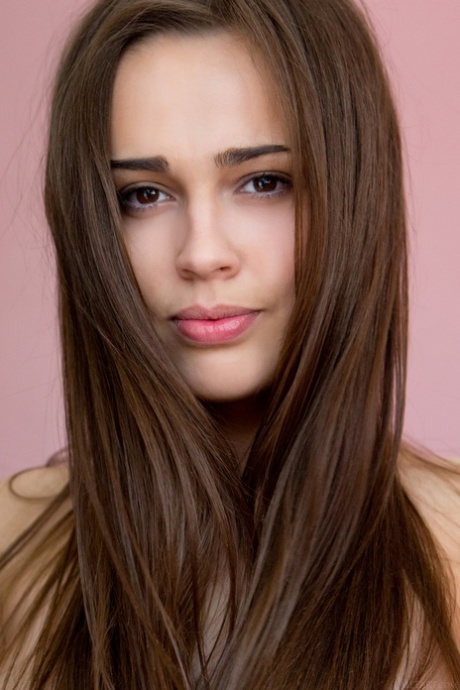Gorgeous brunette teen Trista A exposes her tasty ass and pussy in a solo