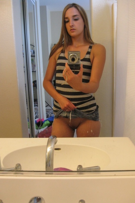 Sweet teen Jules Diamond flashes her twat and exposes her titties