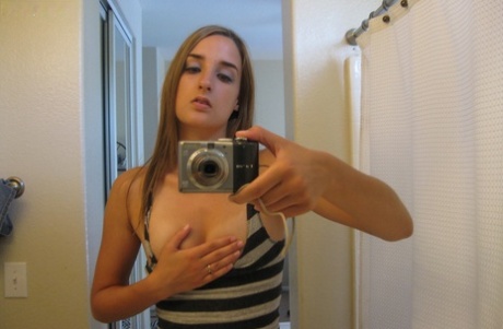 Sweet teen Jules Diamond flashes her twat and exposes her titties