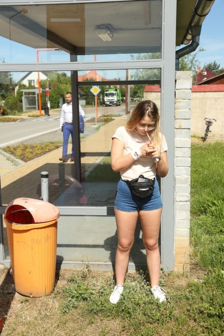 Short Russian teen Selvaggia gets picked up and fucked in public