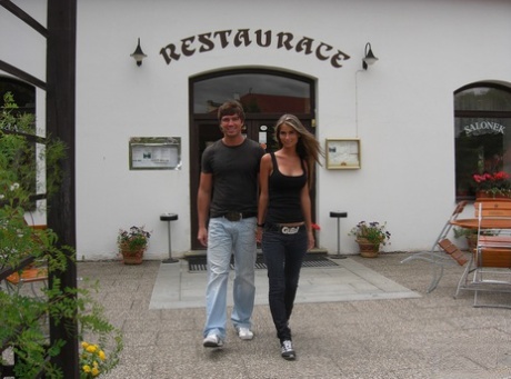 Czech girlfriend with big tits Nessa Devil enjoys public sex with her man