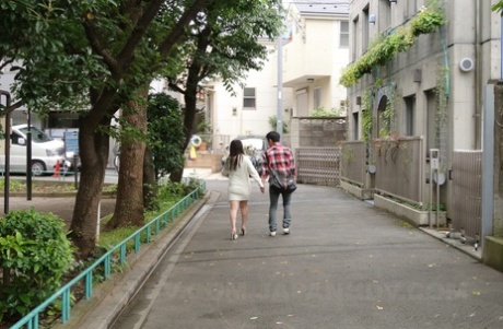 Asian sweetie Miku Tamaru uncovers her attributes and gives a lovely blowjob