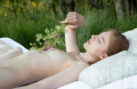 Sexy teen Flicka Luchik enjoying a hardcore outdoor fuck in multiple positions