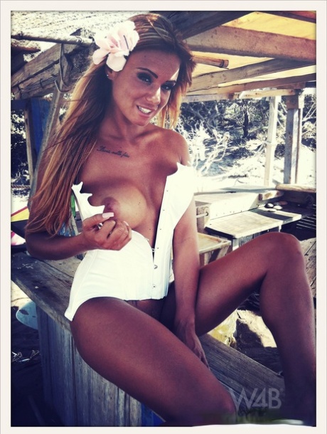 Stunning Czech babe Ashley Bulgari revealing her big tits in a hot compilation