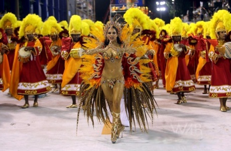 Alluring Latinas in sexy costumes expose their hot curves at the Rio Carnival