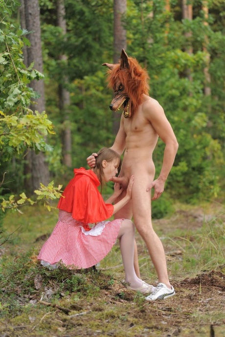 Little Red Riding Hood Beata Undine gets fucked by a wolf in the forest