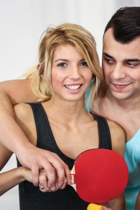 Skinny teen Missy Luv gets orally pleased & boned on the ping pong table