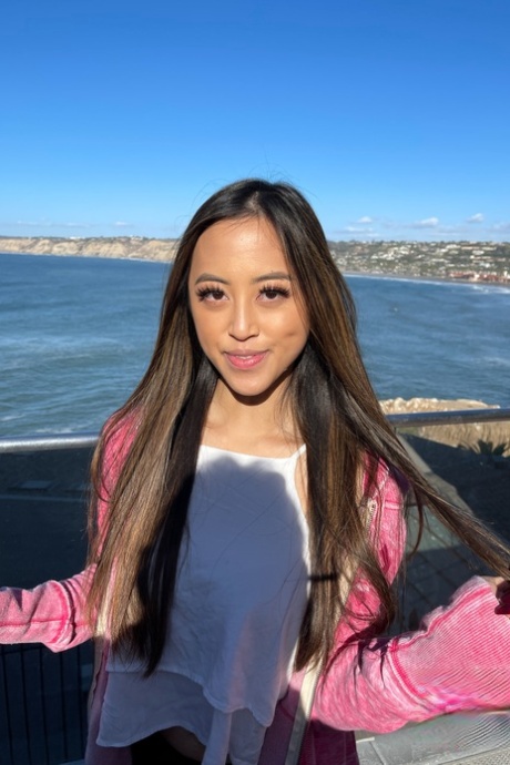 Cute Asian Alexia Anders shows her holes before posing with jizz on her face