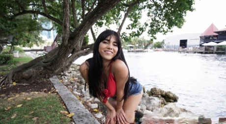 Petite Latina Julz Gotti enjoys an intense fuck and receives a facial cumshot