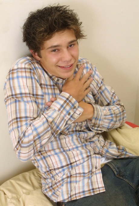 Teenage boy Brian 1 masturbating until he ejaculates in a bedroom solo