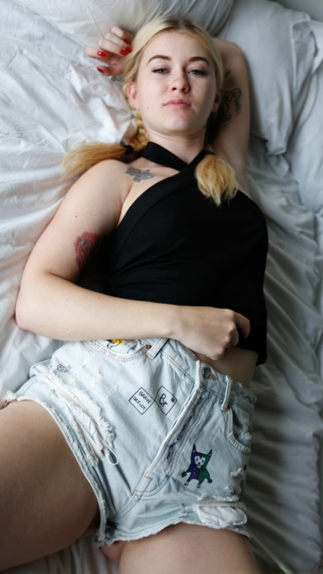 Breathtaking amateur with pigtails strips, poses and enjoys a POV fuck