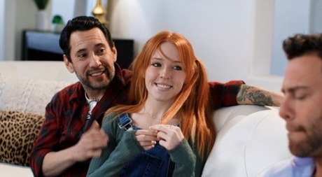 Naughty teen Madi Collins gets a DP in a kinky MFM 3some with her stepdad