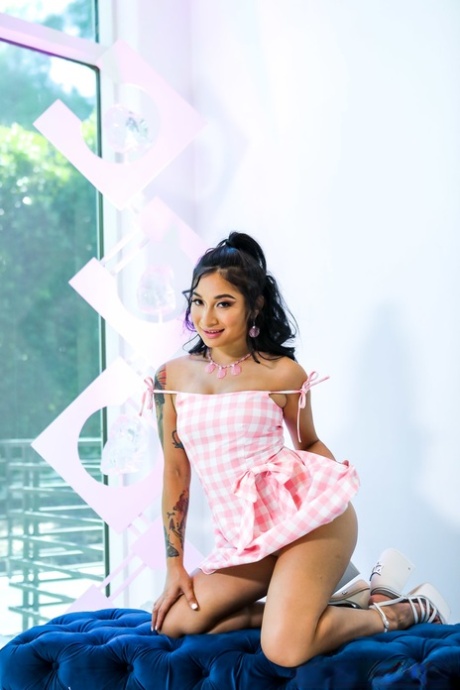 Pretty Asian babe Avery Black enjoys a big dick reverse cowgirl style