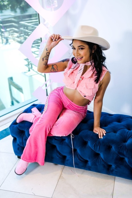 Pretty Asian babe Avery Black enjoys a big dick reverse cowgirl style